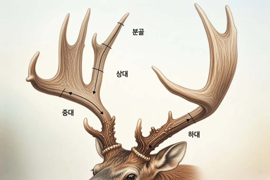 녹용 분골, 상대, 중대, 하대